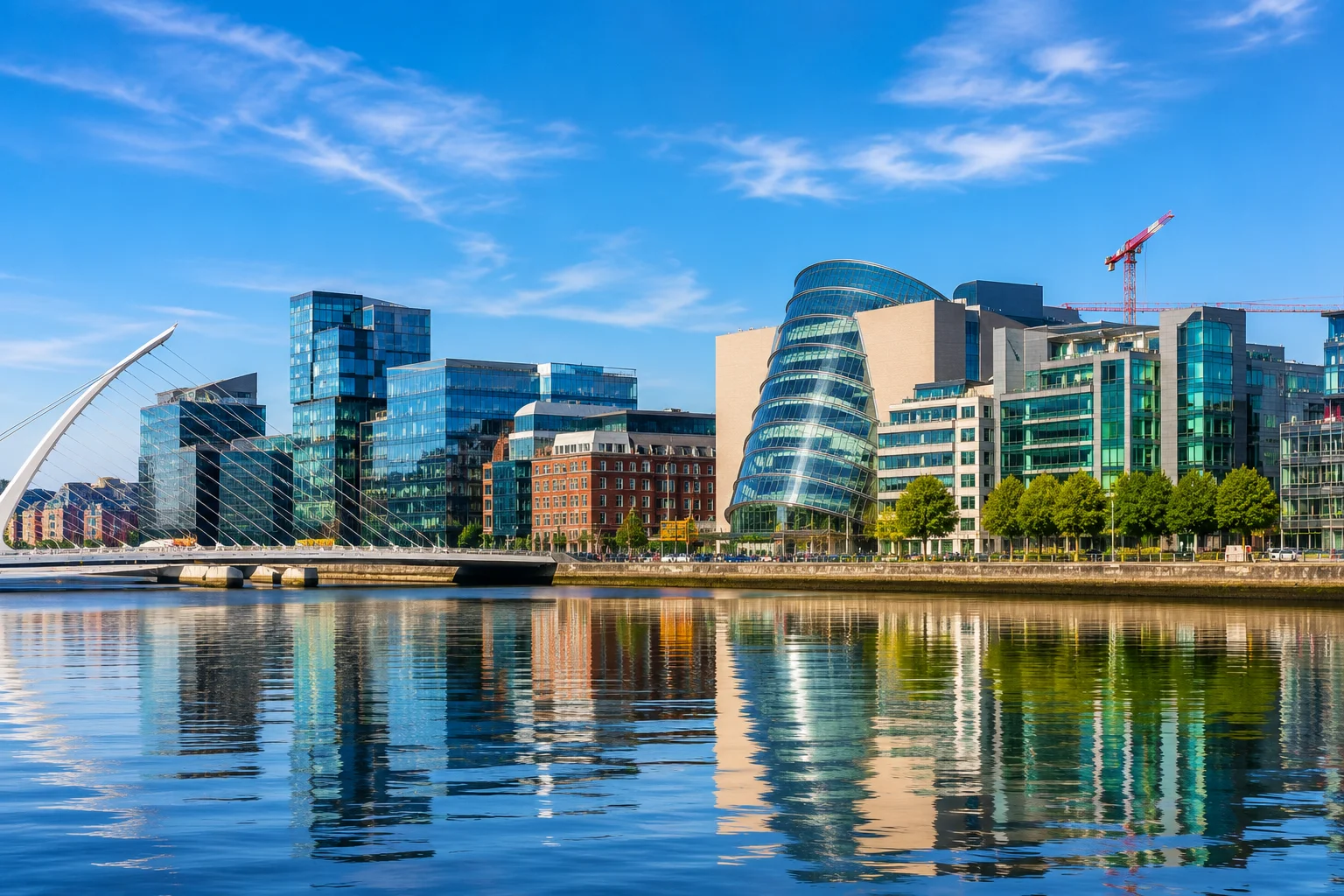 Dublin city skyline with modern office buildings — best city in Ireland for American professionals