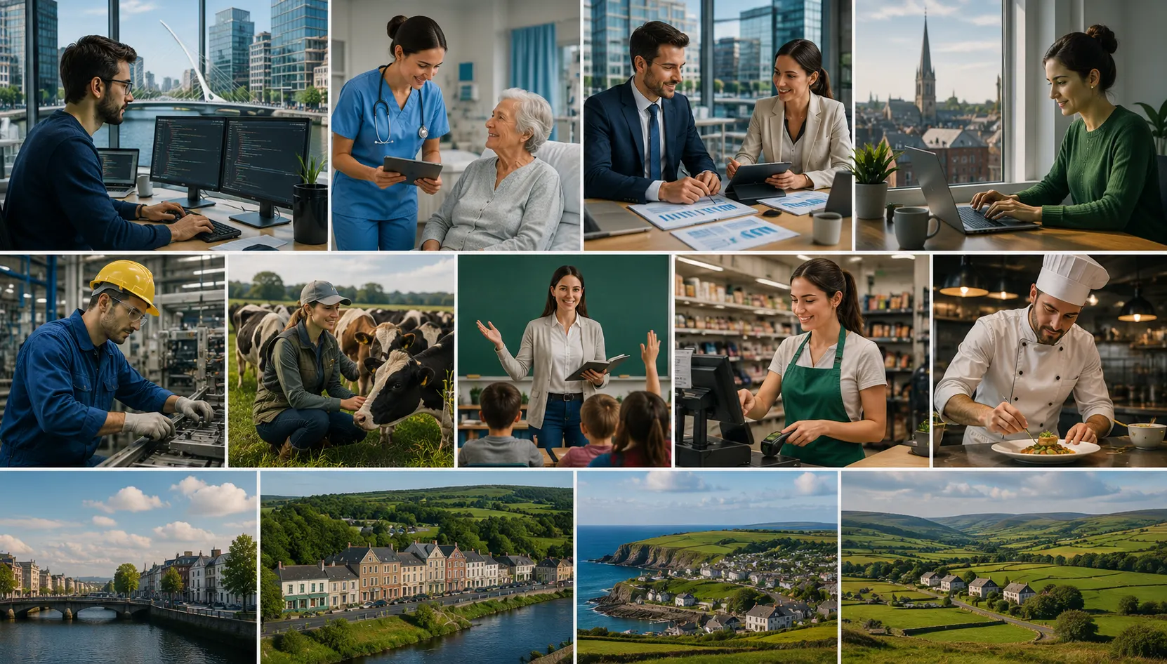 Main Work in Ireland Across Different Sectors